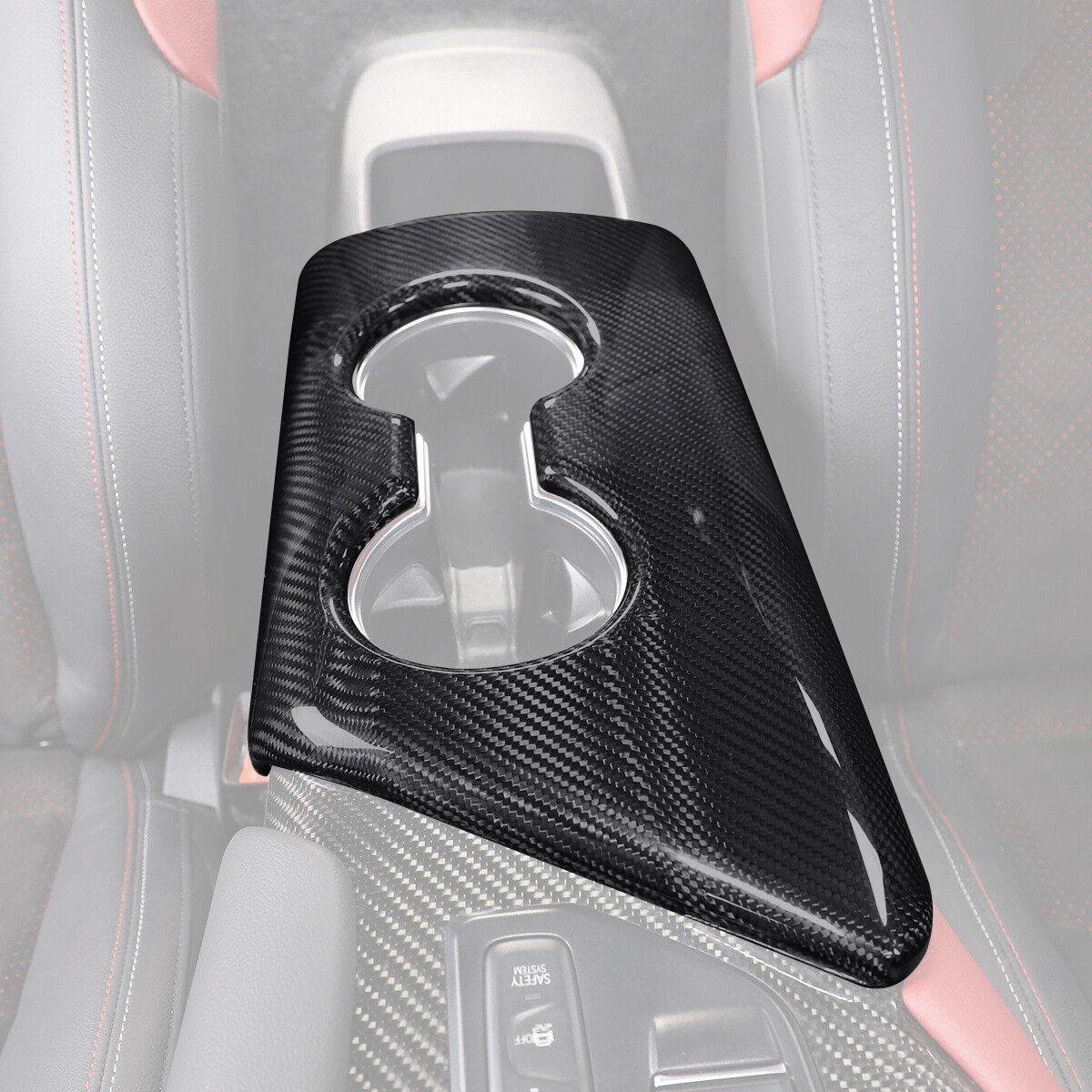 Carbon Fiber Armrest Console Cup Holder Cover - Toyota A90 Supra - Image 3