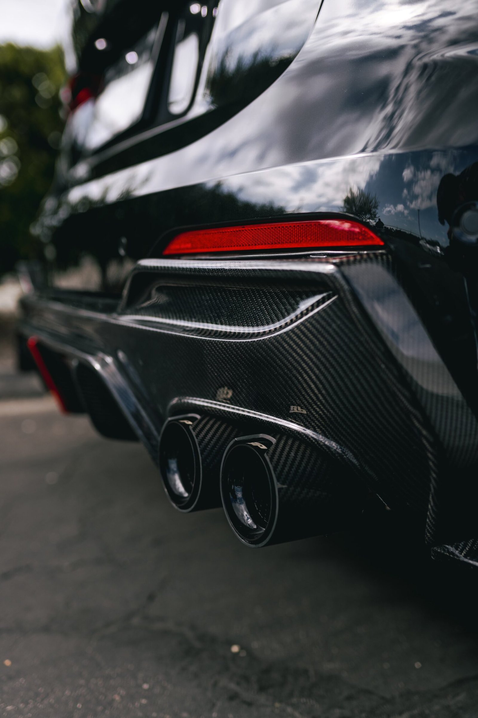 MP Style Carbon Fiber Quad Exhaust Tip Set - BMW G20 3 Series & G22/G23/G26 4 Series - Image 2