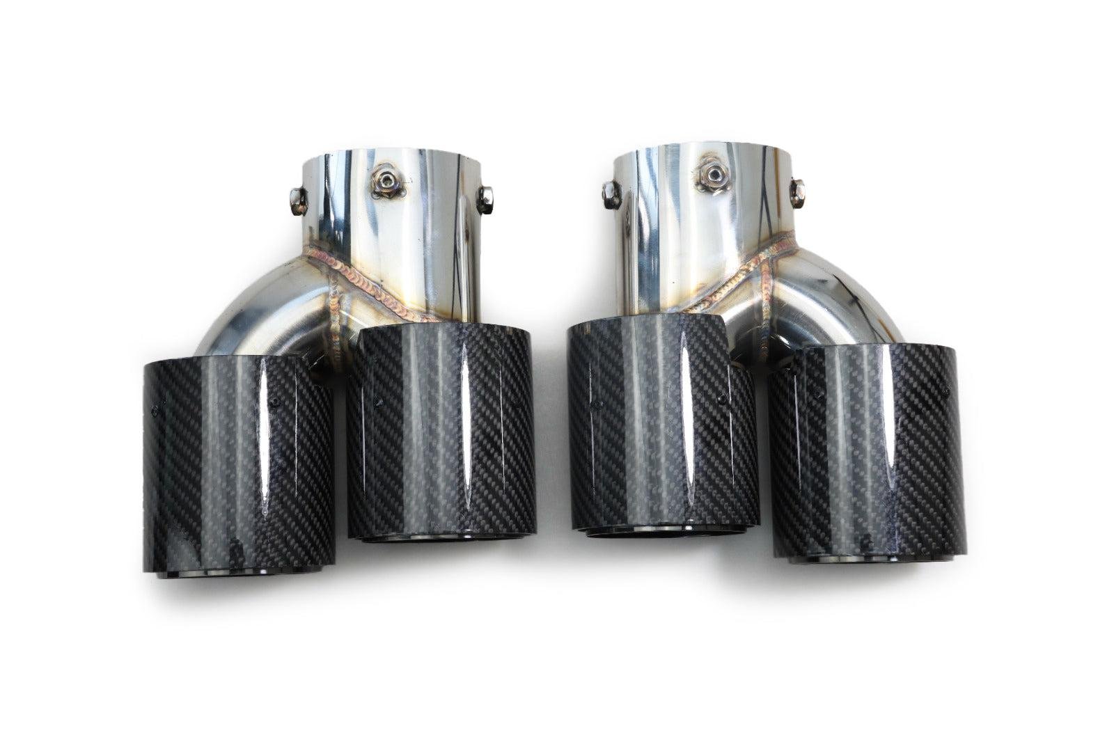 MP Style Carbon Fiber Quad Exhaust Tip Set - BMW G20 3 Series & G22/G23/G26 4 Series - Image 7